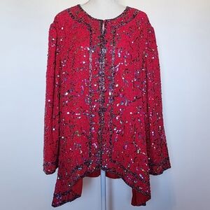 Vintage Silky Sequin Cardigan Top